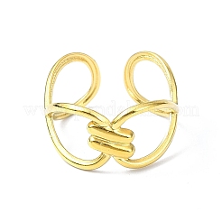 Открытое манжетное кольцо из нержавеющей стали 304 с ионным покрытием (IP) RJEW-L109-047G