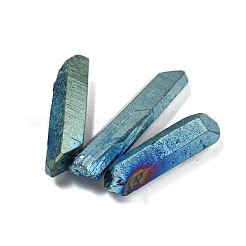 電気メッキされた天然の水晶が目盛り付きビーズ連売り  ナゲット  トップ掘削  21~43x5~13mm  穴：1mm  3個/セット&nbsp;G-P315-A22