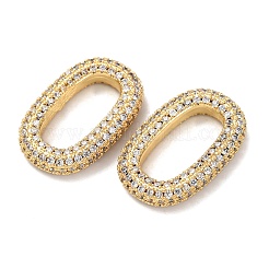 Латунные микропаве прозрачные кубические цирконии овальные соединительные кольца&nbsp;KK-K408-65G-02
