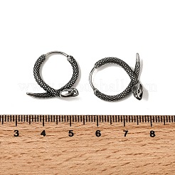 Старинные серебряные серьги-кольца из хирургической нержавеющей стали 316 пробы&nbsp;EJEW-D096-03C-AS