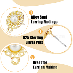 32 pièce de boucles d'oreilles à tige rondes et plates en alliage de style 4&nbsp;FIND-DC0003-70