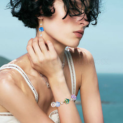 28 шт. 14-х цветные прозрачные акриловые бусины с гальваническим покрытием&nbsp;TACR-TA0001-72