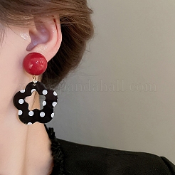 Серьги-гвоздики из акрила с цветочным сплавом FS-WG2BA3C-01