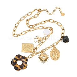 Colliers plastron à plusieurs pendentifs en acier inoxydable 304&nbsp;SA-CBA717A-03G-01
