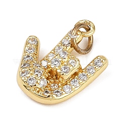 Colgante micropavé cubic zirconia de latón&nbsp;KK-S526-14G-C