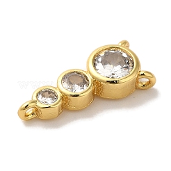 Стойка покрытие латунь паве прозрачный кубический цирконий плоские круглые бусины люстра компоненты соединения&nbsp;KK-U027-02G