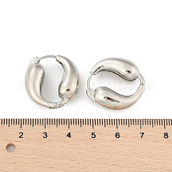 Латунь обруч серьги для женщин EJEW-U041-09P