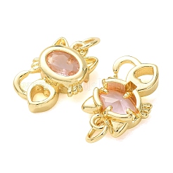 Anhänger aus Messing mit Mikropavé und rosa Zirkonia&nbsp;CU-E003-11G-B
