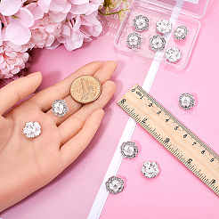 12 Stück Legierungs-Strass-Ösenknöpfe&nbsp;BUTT-GF0003-66