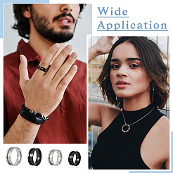 12 шт. 6 стиля 201 нержавеющая сталь рифленые кольца для пальцев RJEW-TA0001-04P