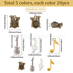 1 комплект подвесок в виде музыкальных инструментов из цинкового сплава в тибетском стиле&nbsp;FIND-SC0019-43