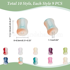 90шт 10 цвета нитей стеклянных бусин GLAA-NB0001-55
