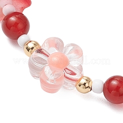 Натуральные бусины сердолика плетеные браслеты из бисера&nbsp;BJEW-MZ00167-02