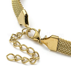 PVD вакуумное покрытие 202 нержавеющая сталь плоские круглые звенья цепи браслеты BJEW-M317-04G