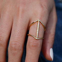 Минималистичное геометрическое регулируемое кольцо s925 с цирконом для женщин. DM4913