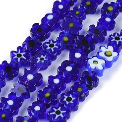 Millefiori a mano fili di perline di vetro&nbsp;LAMP-J035-6mm-14