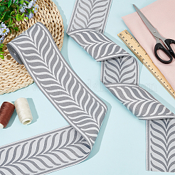 Полиэфирная жаккардовая лента в виде листьев SRIB-FG0001-21A