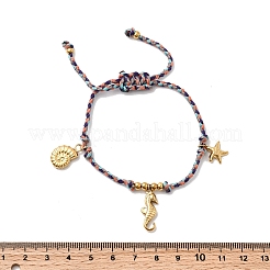 Браслеты с подвесками из нержавеющей стали серии Ocean 304 BJEW-K237-25B-G