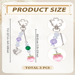 3 шт. подвесные украшения из персикового акрила и сплава&nbsp;HJEW-LP00077