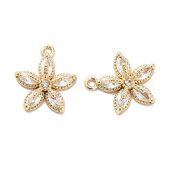 Латунные микропаве прозрачные кубические циркониевые подвески&nbsp;KK-C054-18G