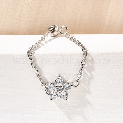 925 серебряное кольцо-слайдер с микропаве из кубических цирконий RJEW-R016-02P-02