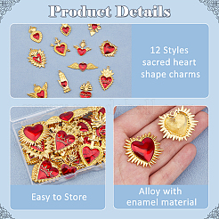 24pcs 12 styles de pendentifs en émail en alliage&nbsp;ENAM-HS0001-05