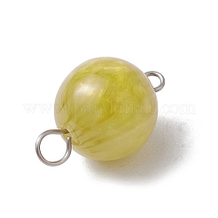 5 шт. 5-цветные круглые подвески-коннекторы с имитацией кошачьего глаза из смолы&nbsp;PALLOY-JF03501-02