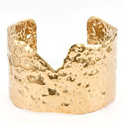 Ионное покрытие (ip) 304 нержавеющая сталь широкий открытый браслет-манжета для женщин BJEW-F442-03G