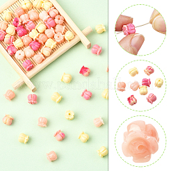 60 шт. 3-х цветные резные бусины из синтетического коралла&nbsp;CORA-SC0001-18