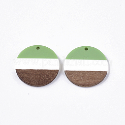 Pendentifs tricolores en résine et bois de noyer&nbsp;RESI-S358-78P