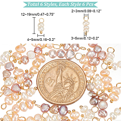 36шт 6 стиля подвески из натурального культивированного пресноводного жемчуга PALLOY-PH01627