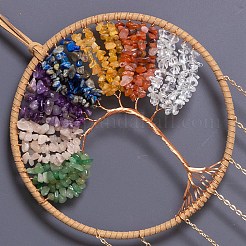 7 Chakra-Sonnenfänger aus Kupferdraht&nbsp;HJEW-F027-08