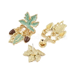 Pendientes de arce con esmalte de piña&nbsp;EJEW-M005-07