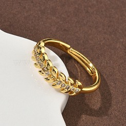 Латунные микро проложить пальцев кольца кубического циркония RJEW-H258-18G