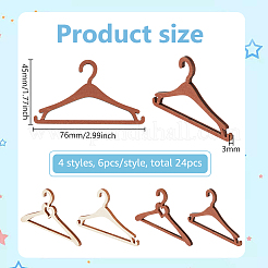 24шт 4 стиля необработанный деревянный WOOD-BC0001-39