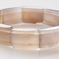 Perles gris naturels agate bracelets extensibles&nbsp;BJEW-G503-A10