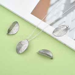 変色しにくい304ステンレススチールのリーフペンダント  ステンレス鋼色  28x17.5x1mm  穴：3mm&nbsp;STAS-S040-07P