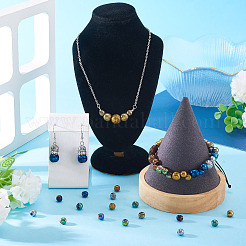 250 шт. 10 цвета гальванические натуральные бусины из вулканического камня&nbsp;G-PJ0001-03A