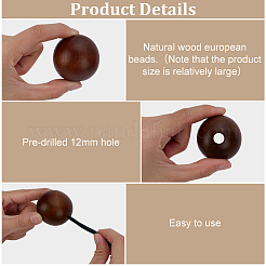 10шт деревянные европейские бусины WOOD-FG0001-54