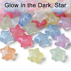 Светящиеся акриловые бусины&nbsp;OACR-YW0001-86