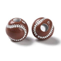 Непрозрачные акриловые европейские бусины с распылением SACR-P031-25C-02