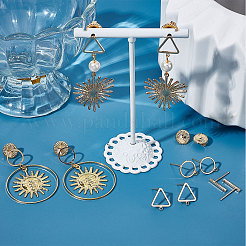 12 шт. 3-х стильные латунные серьги-гвоздики с петлей DIY-BBC0001-03