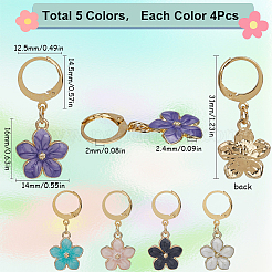 Подвески из эмали из цветочного сплава HJEW-SC00039