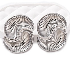 Серьги-гвоздики из нержавеющей стали 304 в форме спирали&nbsp;EJEW-C148-01P