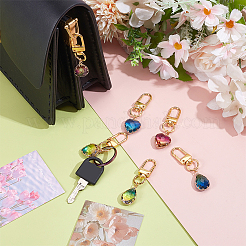 6 шт. 6 стиля сердце/капля k9 стекло имитация турмалина подвески украшение&nbsp;HJEW-NB00204