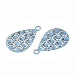 Pendentifs en filigrane d'acier inoxydable 430 peints par pulvérisation&nbsp;STAS-WH0047-78B