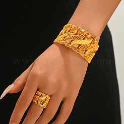 Ensemble bracelet manchette et bague vintage en alliage filigrané&nbsp;RU3471