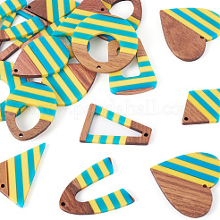 18 шт. 9 подвески из эпоксидной смолы и орехового дерева&nbsp;RESI-TA0003-82