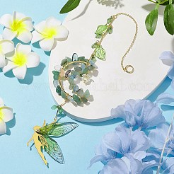 Натуральный зеленый авантюрин и аквамарин&nbsp;HJEW-TA00216