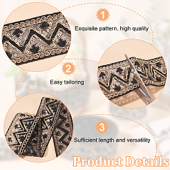 5 ярд полиэстеровых лент для вышивки в этническом стиле OCOR-FG0001-36
